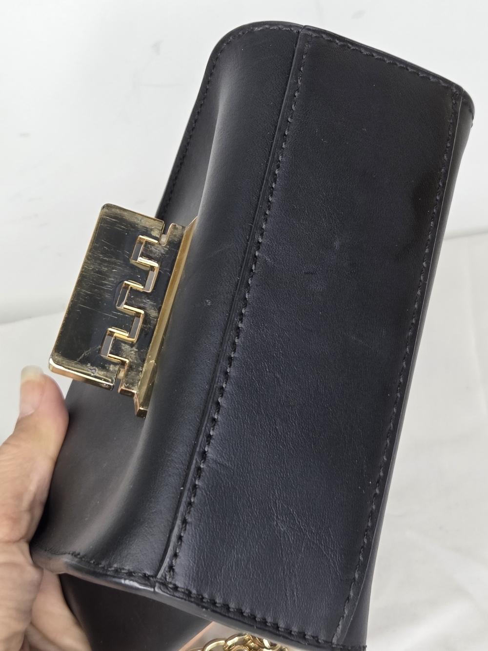 Zac Zac Posen Mini Eartha Black Leather Crossbody Bag with Gold Hardware - Picture 15 of 16